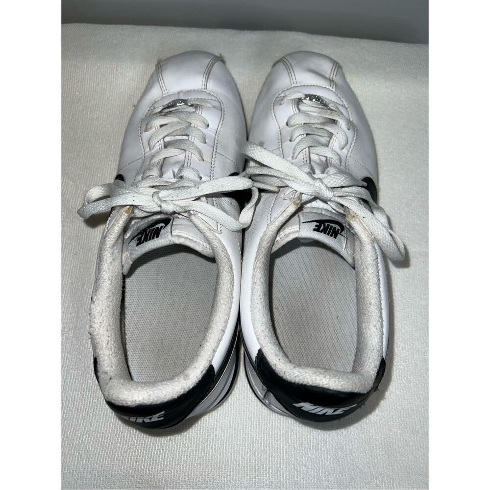Nike Classic Cortez Leather Women's Size 9.5 Sneakers White Black - Picture 4 of 10